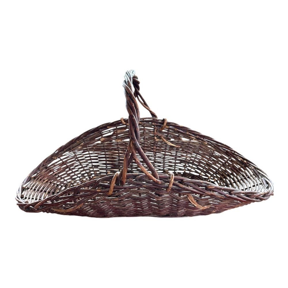 Large Handmade Brown Wicker 30” log Basket - Picture 3 of 16